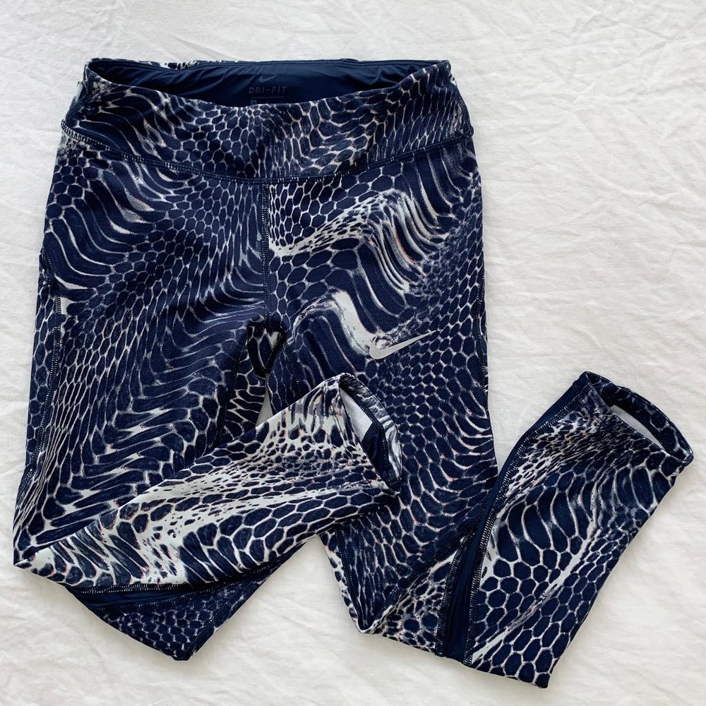 Nike Dri-Fit Cropped Running Leggings Navy